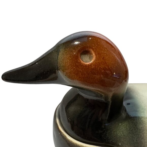 Vintage Ceramic Mallard Duck Trinket Box With Lid Catch All Home Decor - Picture 11 of 13